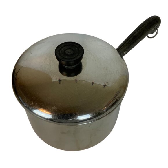 Revere Ware 3 Qt Saucepan Copper Clad Stainless Steel Lid Double Ring Pre 1968 - Picture 6 of 10